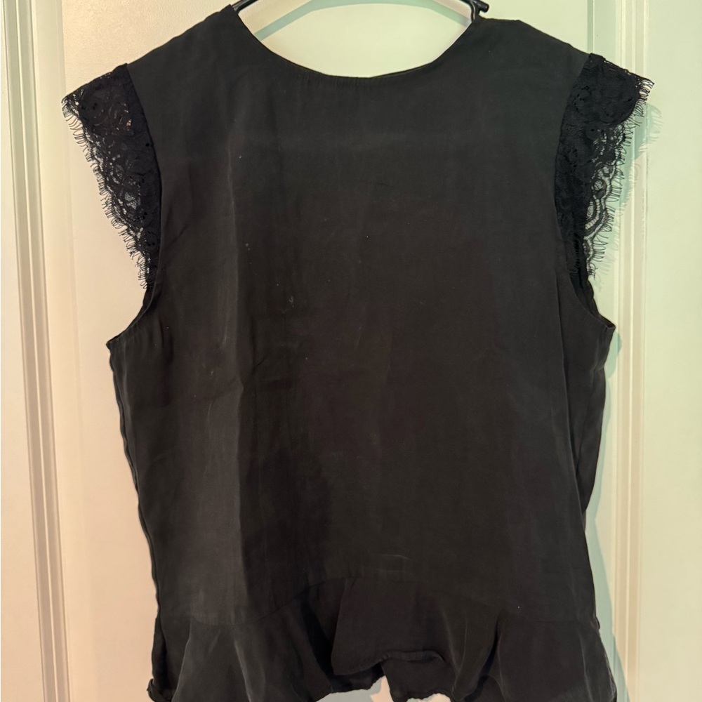 Zara Black Ruffled Blouse